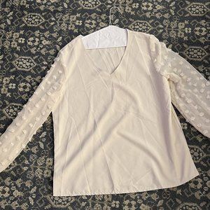 Shein Classy Puffy Cream Blouse-SZ Small